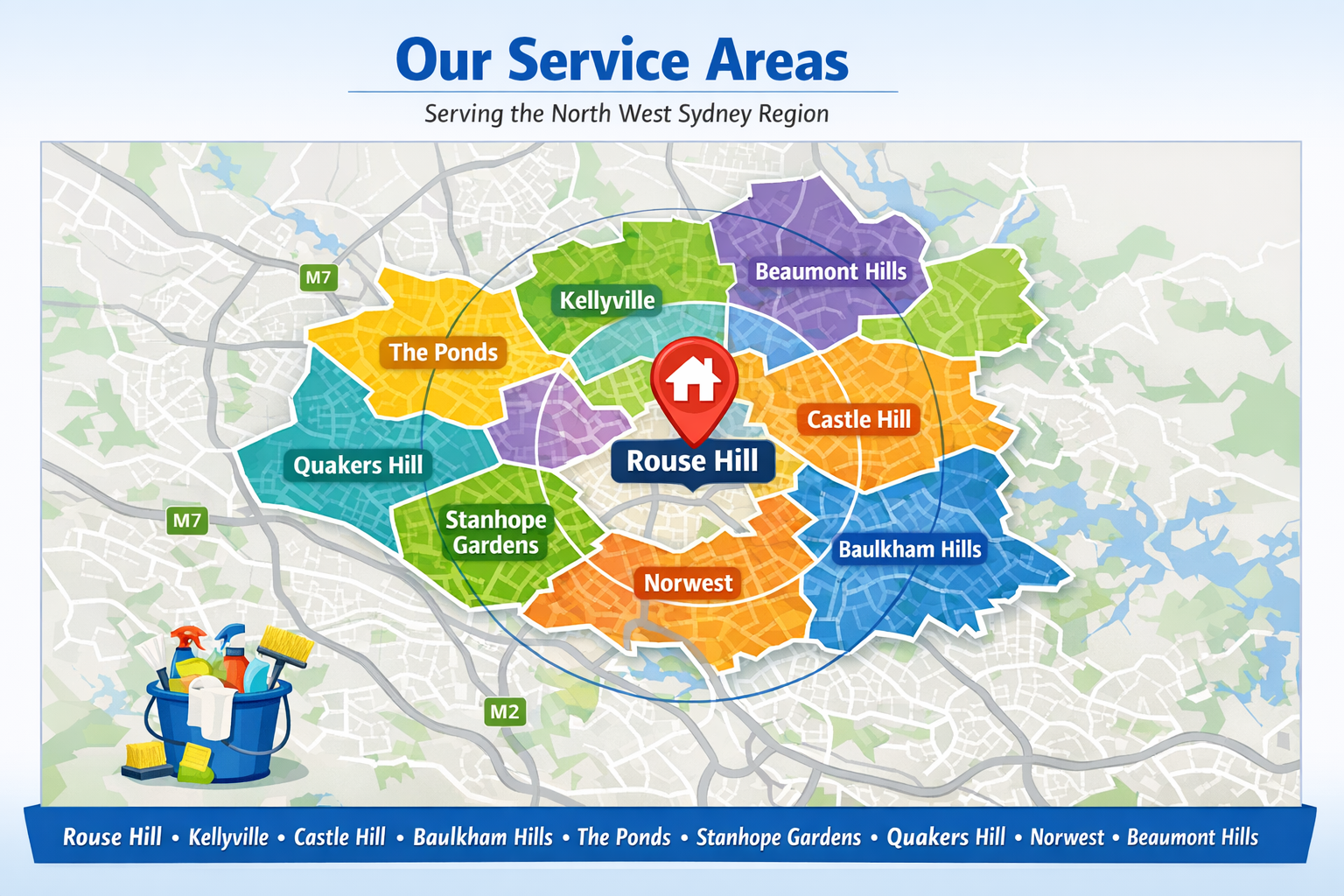 Service areas around Rouse Hill map (1)